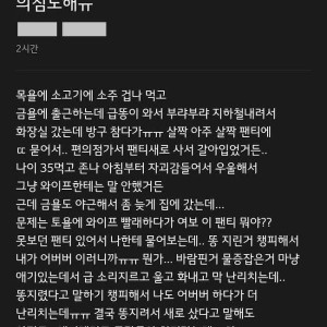 팬티 지린 것도 속상한데 와이프가 의심도 해 ㅠㅠ | 인스티즈