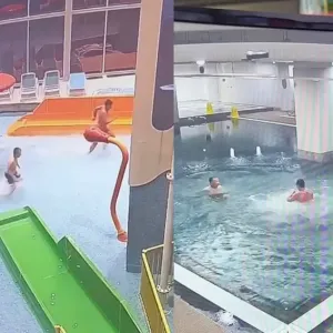 야밤에 워터파크에 몰래 잠입한 두 부자의 최후ㅋㅋㅋ